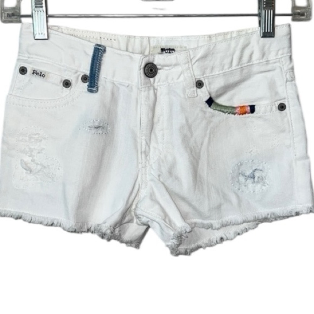 Polo by Ralph Lauren Distressed White Jean Shorts Size 8